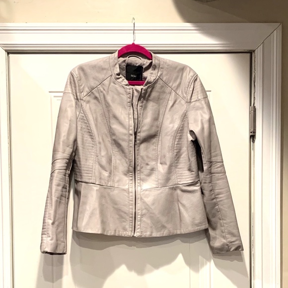 Mossimo Supply Co. Jackets & Blazers - Mossimo gray faux leather peplum moto jacket XL